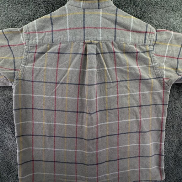 Barbour Flannel Coloured Tattersall Button Up Shirt Adult Gray Check Medium Men - Picture 13 of 13